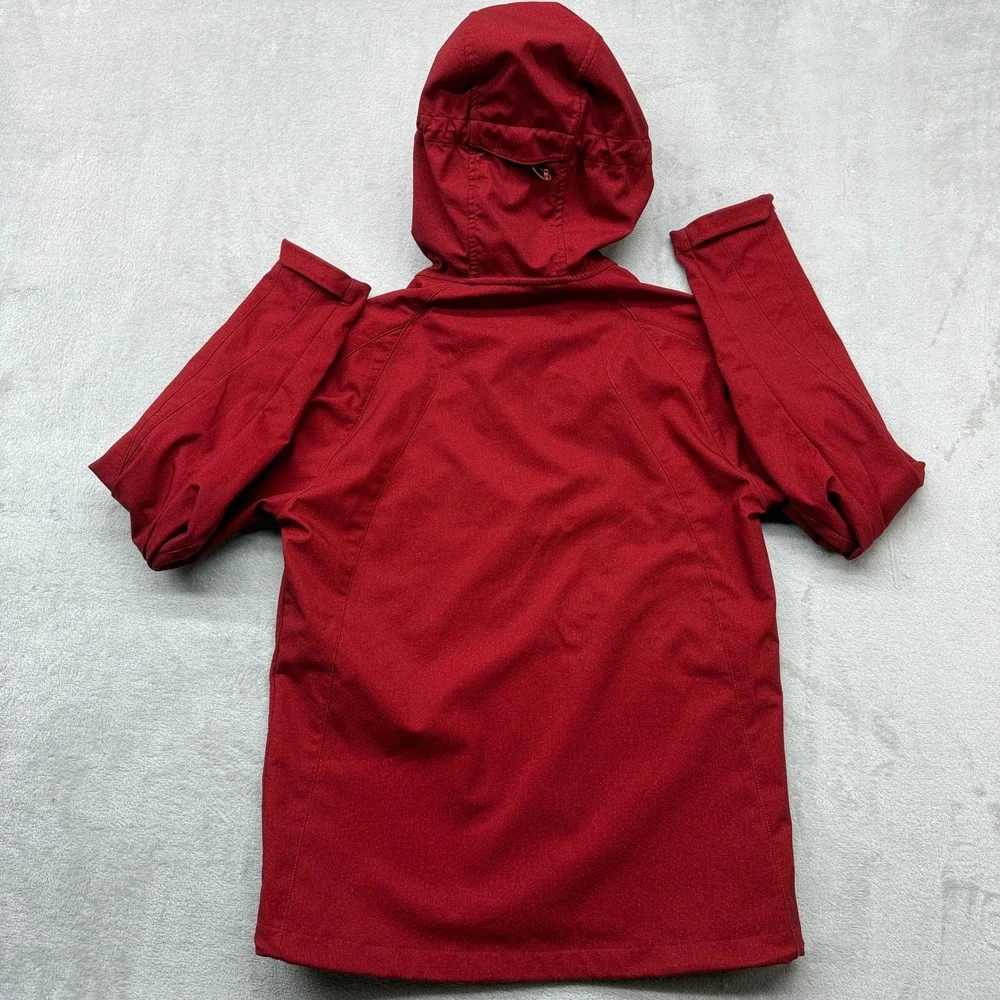 REI Jacket Mens Small Red McCone Softshell Hooded Full Zip Hiking Outdoor‎ Light
